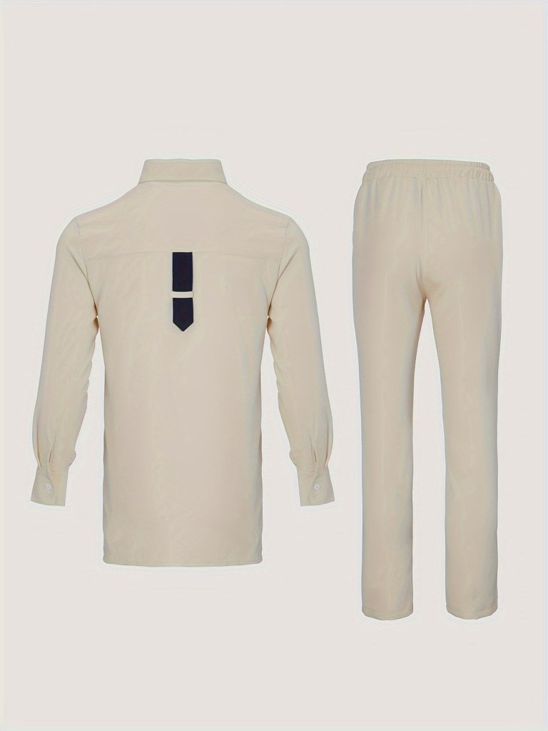 African Men’s Stripe Pattern Outfit Set – Long Sleeve Cultural Robe & Matching Drawstring Pants - Free Delivery Worldwide only at Flexi Africa