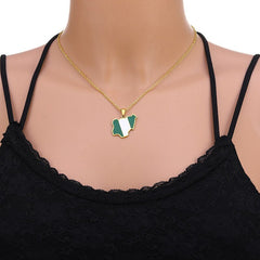 African Pride: Nigeria Map Flag Pendant Necklace - Free Delivery Worldwide only at Flexi Africa