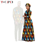 African Print Couple Outfit Set – Women’s Long Tutu Dress & Men’s Dashiki Suit Top and Pants - Free Delivery Worldwide only at Flexi Africa