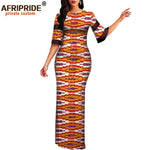 African Print Dashiki Bodycon Maxi Dress – Half Sleeve Ankara Party Wear - Free Delivery Worldwide only at Flexi Africa