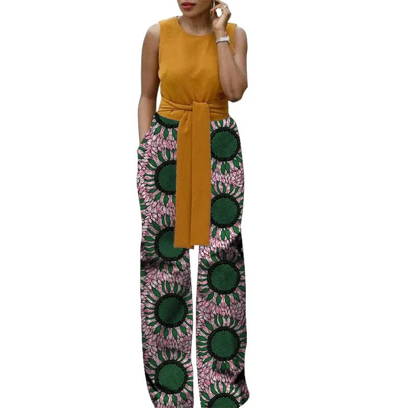 African Print Women Women's Wide Leg Pants Nigerian Fashion Female Loose Trousers Outfits - Flexi Africa www.flexiafrica.com