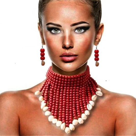 African Statement Chunky Choker Necklaces For Women Multi Strand Colorful Bead - Free Delivery Worldwide only at Flexi Africa