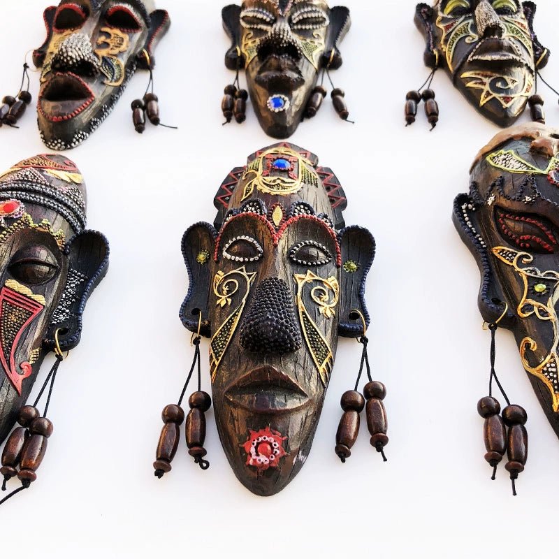 African Style Hand - Painted Resin Mask Pendant - Creative Ornaments - Free Delivery Worldwide only at Flexi Africa