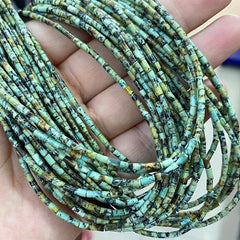 African Turquoise Stone Beads Set: Versatile 2*4mm Shapes for DIY Jewelry - Bracelets, Necklaces, and Accessories - 15" Strand - Free Delivery Worldwide only at Flexi Africa