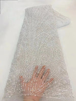 African Various Lace Fabric – Premium Handmade Beaded Embroidery for Elegant Dresses - Free Delivery only at Flexi Africa