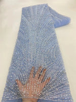 African Various Lace Fabric – Premium Handmade Beaded Embroidery for Elegant Dresses - Free Delivery only at Flexi Africa