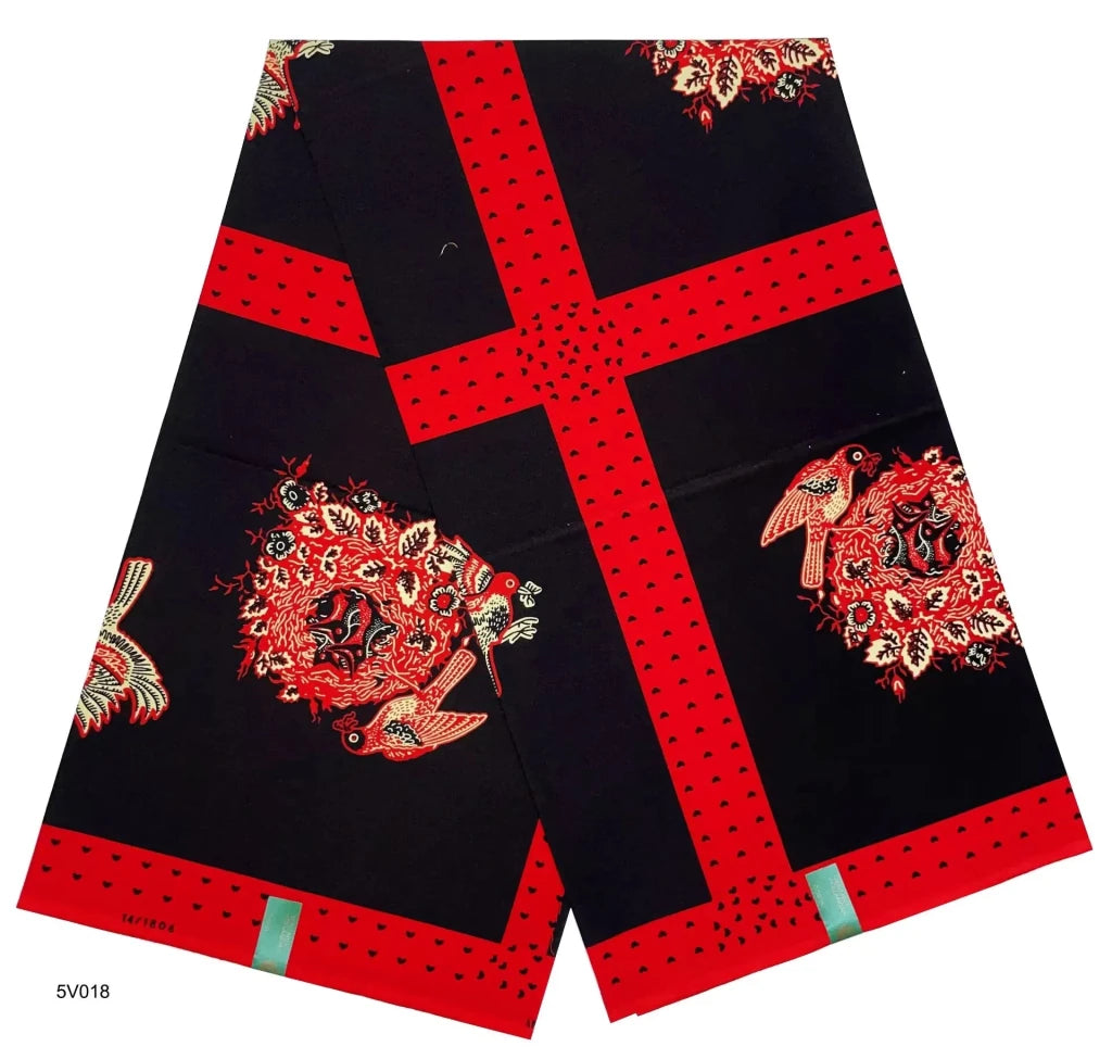 African Wax Fabric Black & White – 100% Cotton Wax Print Pagne, 6 Yards - Free Delivery Worldwide only at Flexi Africa