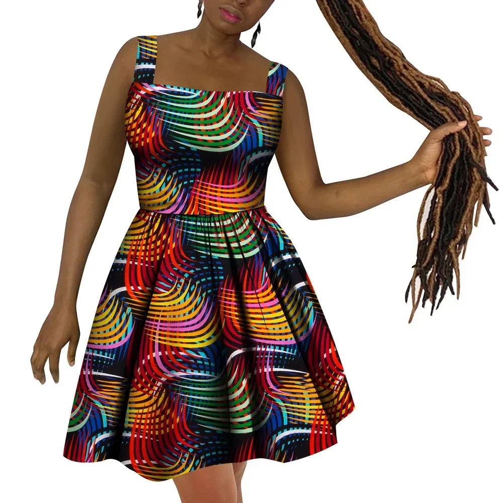 African Women’s Dress – Elegant Dashiki Wax Print Plus Size Dress, Traditional African Style Clothing - Free Delivery Worldwide only at Flexi Africa