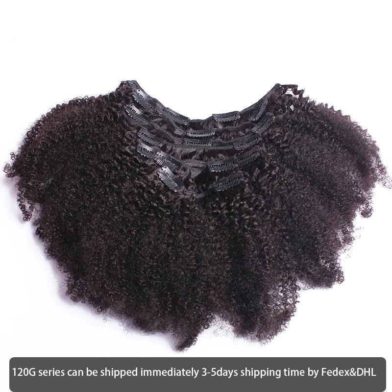 Afro Kinky Curly Clip In Human Hair Extensions 100% Hair Human Natural Black Clip Ins Afro Bundle - Flexi Africa - Flexi Africa offers Free Delivery Worldwide - Vibrant African traditional clothing showcasing bold prints and intricate designs
