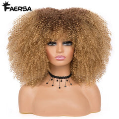 Afro Kinky Curly Wig for Black Women - Short, Synthetic, Blonde, Red, Ombre, Glueless, High - Temperature Cosplay Wigs - Free Delivery Worldwide only at Flexi Africa