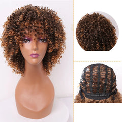 Amir Synthetic Short Curly Wigs for Women Black Hair Afro Kinky Curly Wigs with Bangs - Free Delivery Worldwide only at Flexi Africa