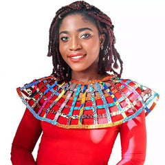 Ankara African Net Necklaces Shawl Collar Women Accessories Multistrand - Free Delivery Worldwide only at Flexi Africa