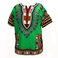 Authentic African Dashiki T-shirt: Traditional Print in 100% Cotton - Flexi Africa - Flexi Africa offers Free Delivery Worldwide - Vibrant African traditional clothing showcasing bold prints and intricate designs