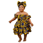 Bazin Riche African Ankara Party Dress for Girls – Multilayer Ruffle Design - Free Delivery Worldwide only at Flexi Africa