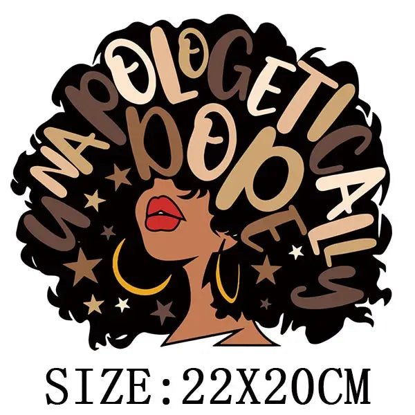 Beautiful African Lady Iron - On Thermo Transfer Patch - Washable DIY Applique for Clothing - Free Delivery Worldwide only at Flexi Africa