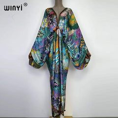 Bohemian Elegance: Silk Rayon Maxi Beach Dress with Hand-Rolled Feel - Flexi Africa - Free Delivery www.flexiafrica.com