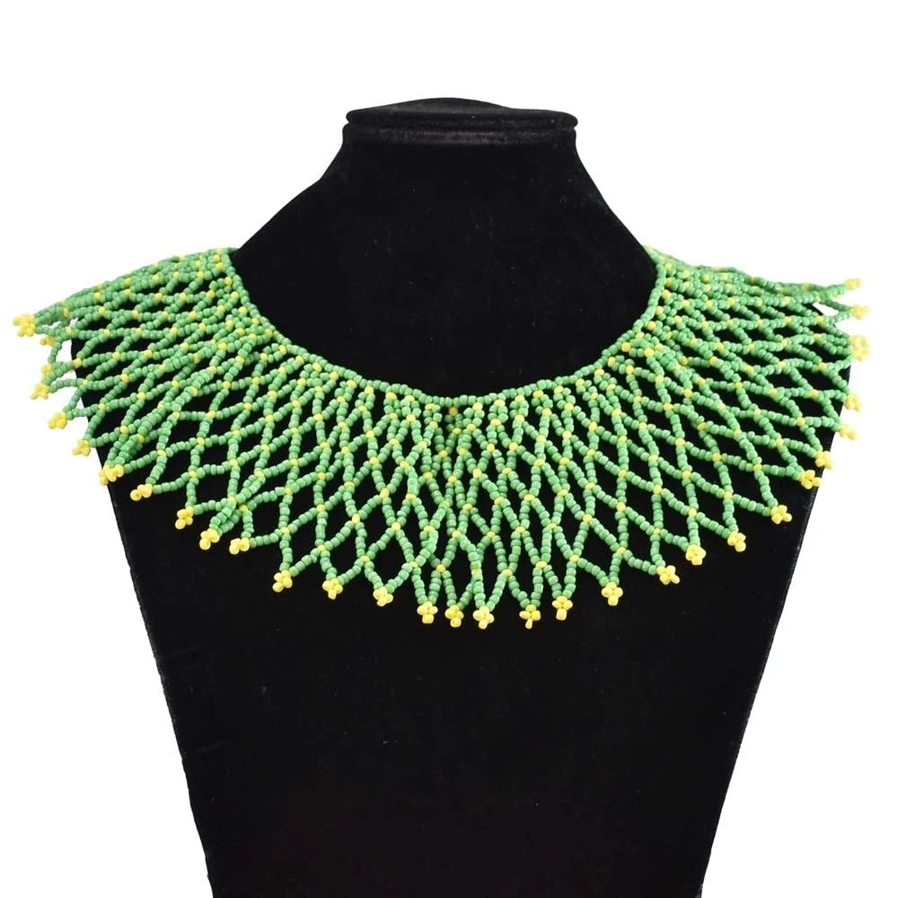 Bohemian Multicolored Beaded Choker: Vibrant Tribal Necklace for Women's Party Wear - Flexi Africa - www.flexiafrica.com