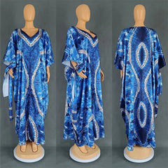 Chic Plus-Size African Dashiki Abaya Maxi Dress: Ankara Inspired Fashion for Spring and Autumn - Flexi Africa - FREE POST