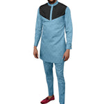 Dashiki African Couple Clothing – Sexy V - Neck Women’s Prom Dress with Matching Men’s Shirt & Pants Set - Free Delivery Worldwide only at Flexi Africa