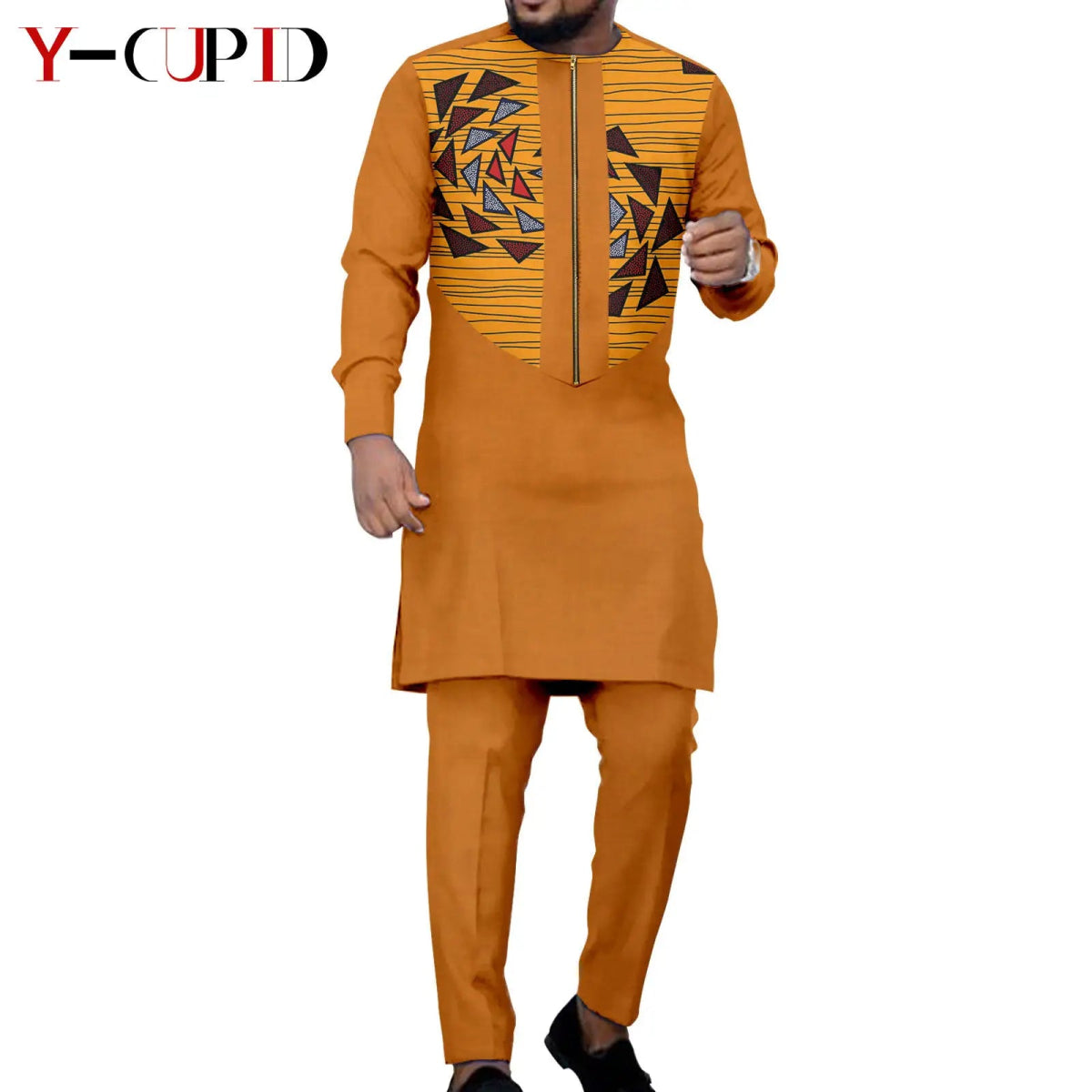 Dashiki Couple Outfit Set – Women’s African Dress with Men’s Bazin Riche Top and Pants for Special Occasions - Free Delivery Worldwide only at Flexi Africa