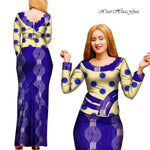 Elegant 2PC African Skirt and Top Set – Long Sleeve Blouse and Matching Maxi Skirt for Women - Free Delivery Worldwide only at Flexi Africa