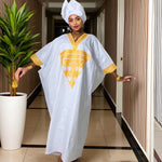 Elegant African Abaya Dress for Women – Embroidered Plus Size Church & Party Maxi Attire - Free Delivery Worldwide only at Flexi Africa