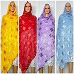 Elegant African Chiffon Hijab for Women – Embroidered Pashmina Shawl Headscarf - Free Delivery Worldwide only at Flexi Africa