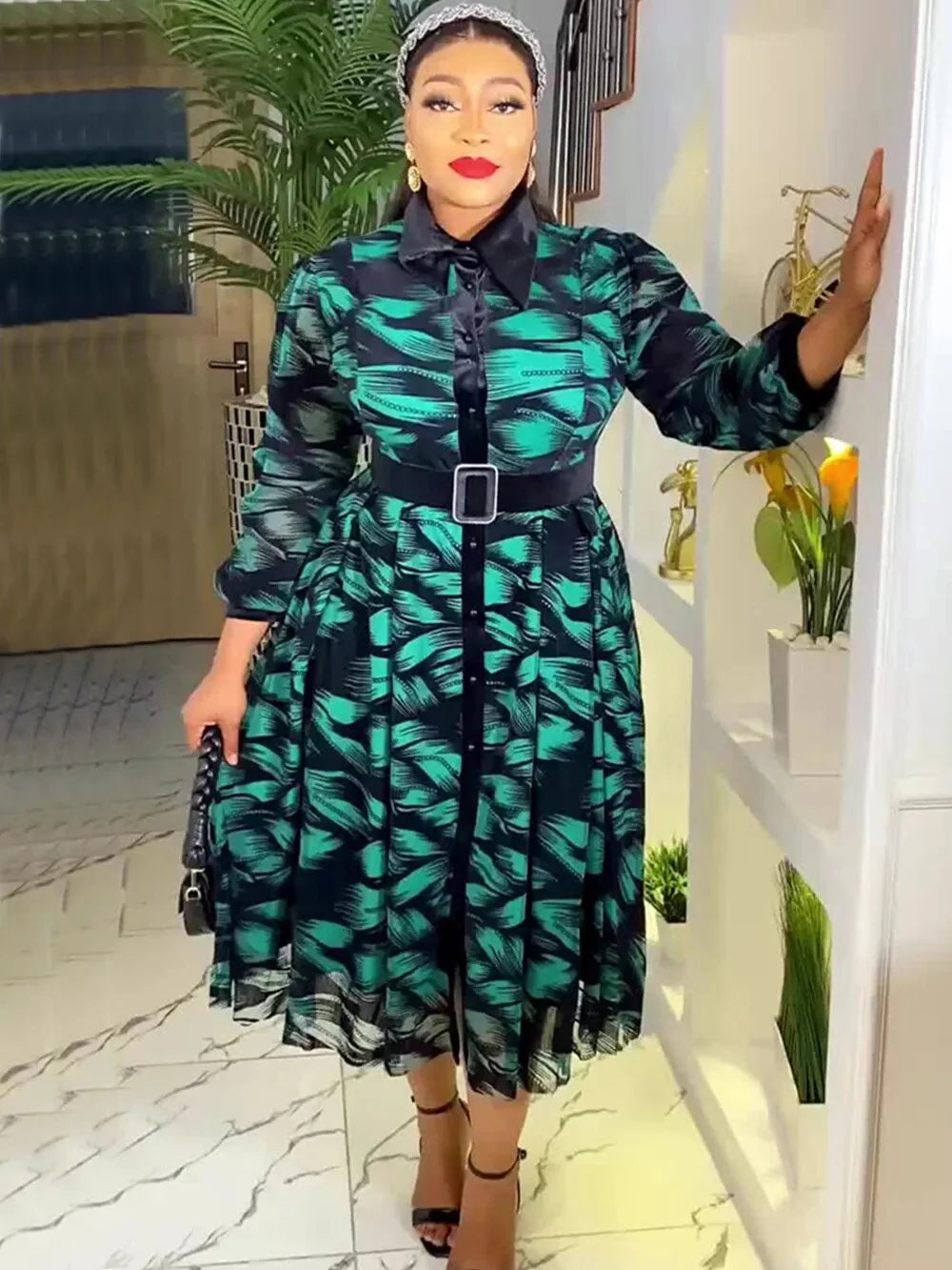 Elegant African Dresses for Women Long Sleeve Africa Clothing Plus Size - Free Delivery Worldwide only at Flexi Africa