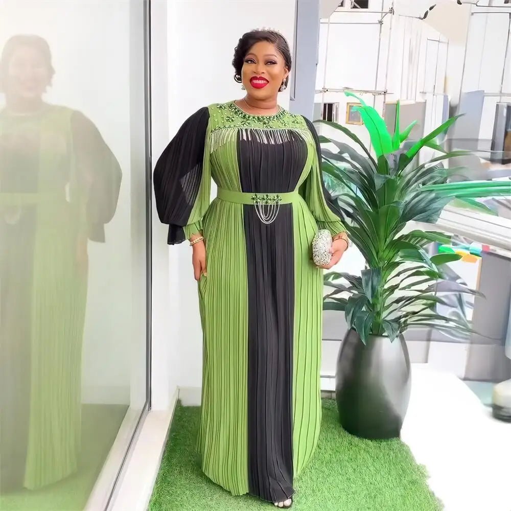 Elegant African Evening Gown for Women – Luxury Rhinestone Party Dress - Free Delivery Worldwide only at Flexi Africa