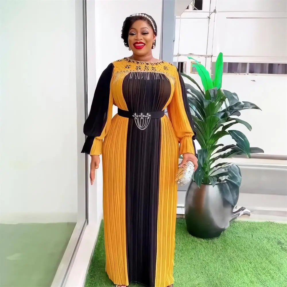 Elegant African Evening Gown for Women – Luxury Rhinestone Party Dress - Free Delivery Worldwide only at Flexi Africa