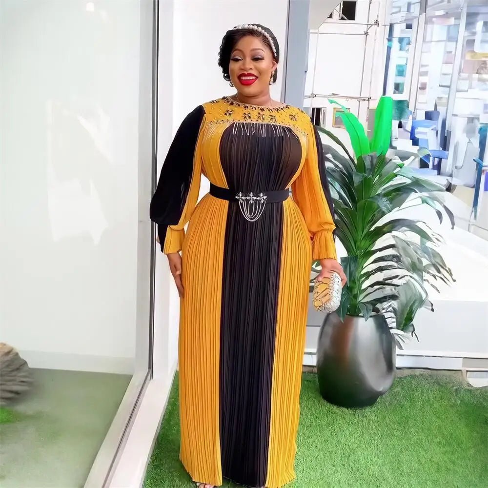 Elegant African Evening Gown for Women – Luxury Rhinestone Party Dress - Free Delivery Worldwide only at Flexi Africa