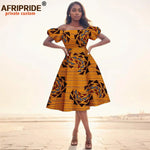 Elegant African Midi Dress – High - Waist Ankara Fashion Wear with Short Sleeves - Free Delivery Worldwide only at Flexi Africa