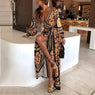 Elegant African Print Long Dress for Women – Sexy Vintage Party Fashion - Free Delivery Worldwide only at Flexi Africa