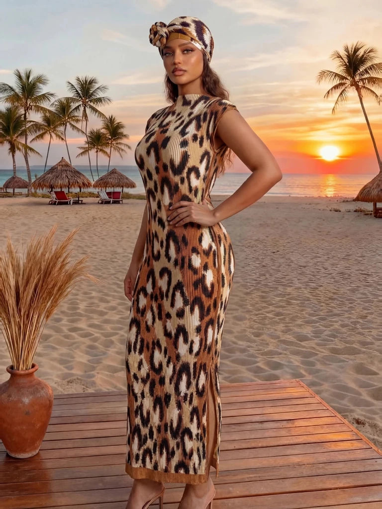 Elegant African Printed Silk Kaftan Abaya – Oversized Dress for Women - Free Delivery Worldwide only at Flexi Africa