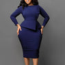 Elegant African Women’s Bodycon Midi Dress – High Waist Long Sleeve Spring Dress - Free Delivery Worldwide only at Flexi Africa