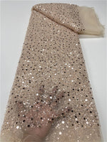 Elegant Lace Fabric – French Tulle Net with Sequins for Bridal and Special Gowns - Free Worldwide only at Flexi Africa