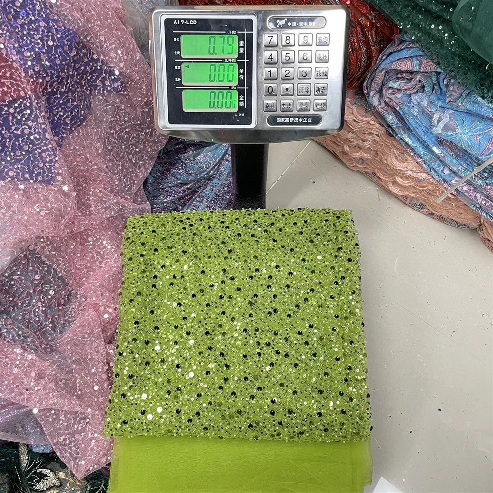 Elegant Lace Fabric – French Tulle Net with Sequins for Bridal and Special Gowns - Free Worldwide only at Flexi Africa