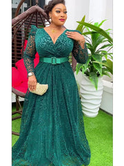 Elegant Maxi Dashiki Lace Wedding Gowns: Plus Size African Party Dresses for Women's Fashion - Flexi Africa - FREE POST