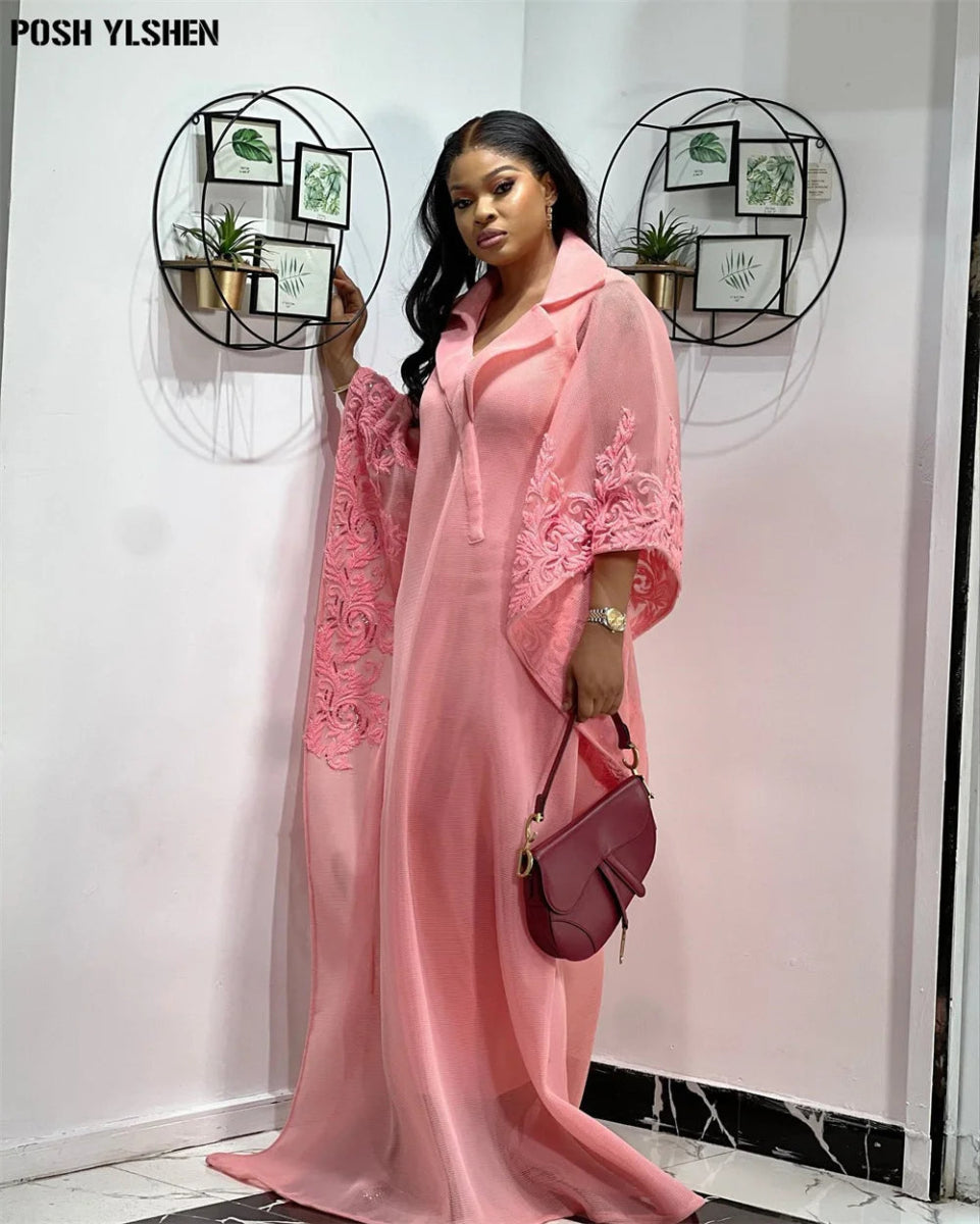 Elegant Plus Size African Abaya Dress – Traditional Nigerian Embroidered Kaftan Robe for Women - Free Delivery Worldwide only at Flexi Africa