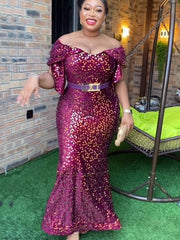 Elegant Plus Size African Evening Dresses: Dashiki Wedding Party Robe - Stylish Outfits for Women - Flexi Africa - Flexi Africa offers Free Delivery Worldwide - Vibrant African traditional clothing showcasing bold prints and intricate designs