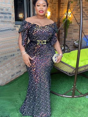 Elegant Plus Size African Evening Dresses: Dashiki Wedding Party Robe - Stylish Outfits for Women - Flexi Africa - Flexi Africa offers Free Delivery Worldwide - Vibrant African traditional clothing showcasing bold prints and intricate designs