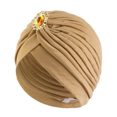 Elegant Women's Rhinestone Pleated Turban Hat - Free Delivery Worldwide only at Flexi Africa