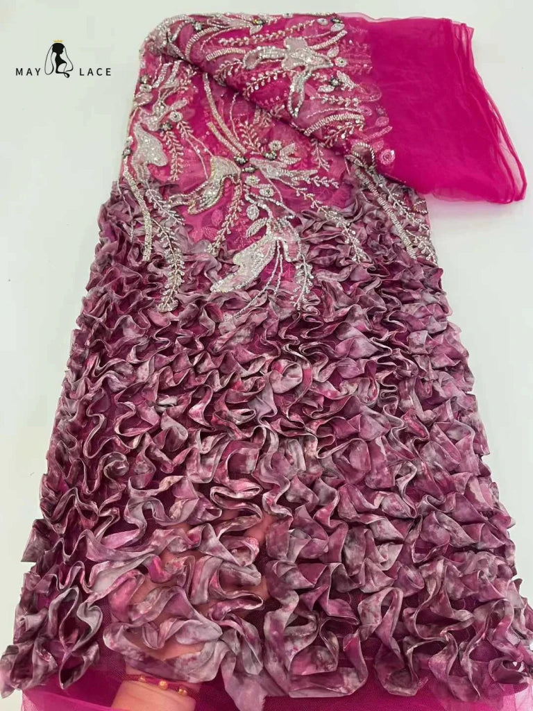 Flower Fabric Nigerian African Fabric for Couture Sewing – Wedding, Evening & Prom Dress - Free Delivery Worldwide only at Flexi Africa