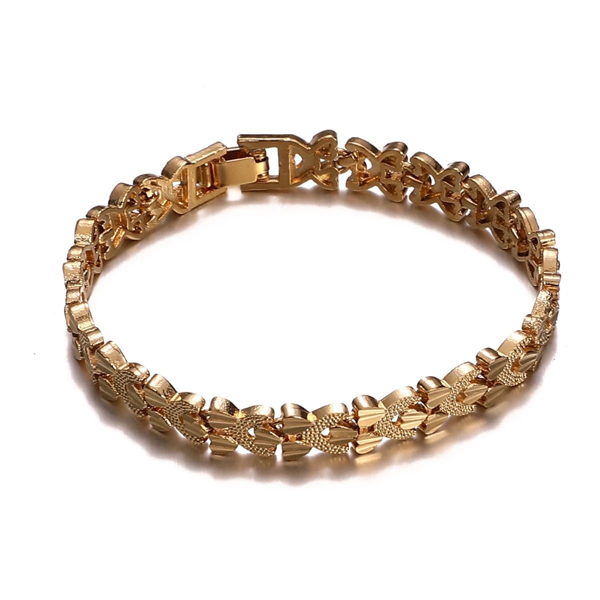 Gold - Tone Wide Bangle Bracelet for Women – African Ethiopian - Inspired Hand Chain Jewelry - Free Delivery Worldwide only at Flexi Africa