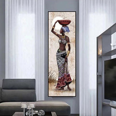 Large Size Portrait African Women Canvas Painting Hanging Posters and Prints Wall Art Pictures Living Room Home Decor