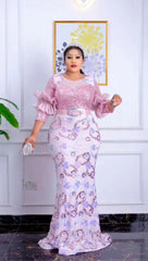 Luxurious Sequin Mermaid Gown: Plus Size African Women's Evening Dress for Wedding Parties - Flexi Africa - Flexi Africa offers Free Delivery Worldwide - Vibrant African traditional clothing showcasing bold prints and intricate designs