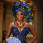 Luxury African Auto Gele Headwrap – High - Quality Wedding & Party Turban for Women - Free Delivery Worldwide only at Flexi Africa