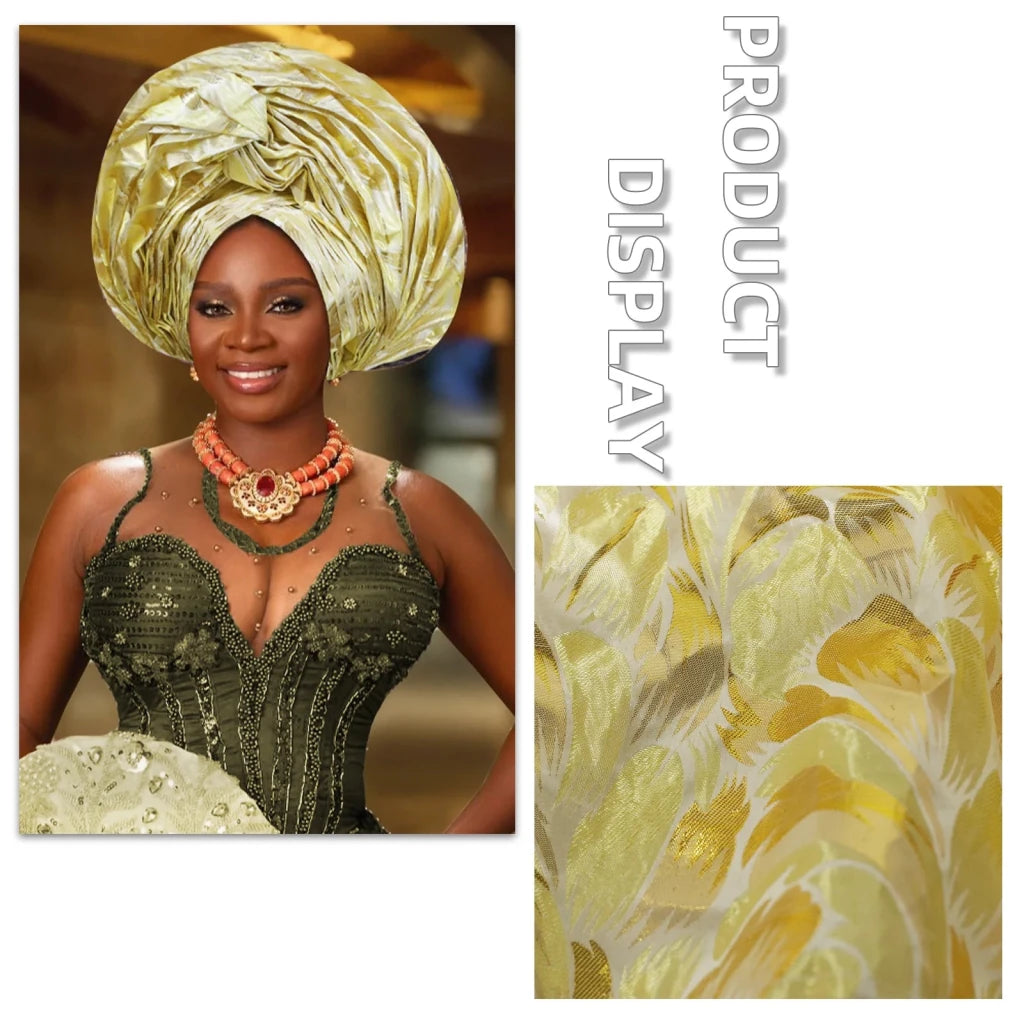 Luxury African Auto Gele Headwrap – High - Quality Wedding & Party Turban for Women - Free Delivery Worldwide only at Flexi Africa
