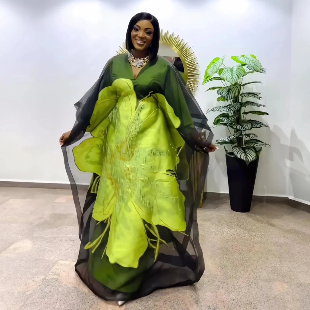 Luxury African Embroidered 2PC Outfit for Women – Elegant Party & Event Wear - Free Delivery Worldwide only at Flexi Africa