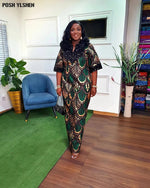 Buy Luxury African Long Gown – Sequin Embellished Caftan Dress with Floral Print and Slit for only $61.49 at Flexi Africa!